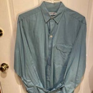 Armani Men's Teal Blue Dress Shirt Size 40